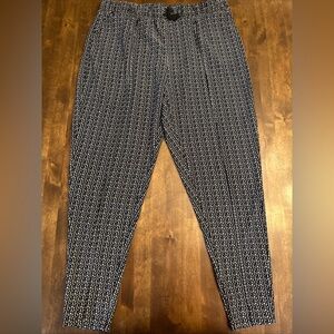 Coco Carmen XXL ‎ Stretchy Casual Printed Jasmine Traveler Pants Black Gray